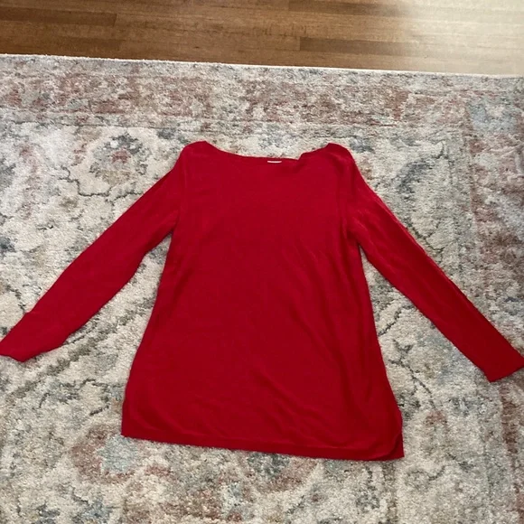J. Jill Red Knit Top (tunic style) - Picture 2 of 5